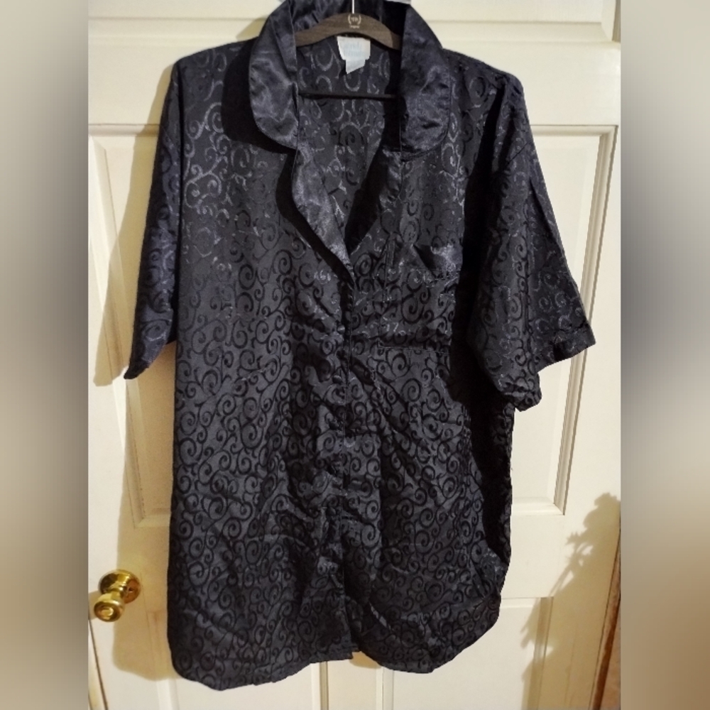 GABRIELLE INTIMATES HEARTS SATIN Feel SLEEP SHIRT SIZE 2X vintage